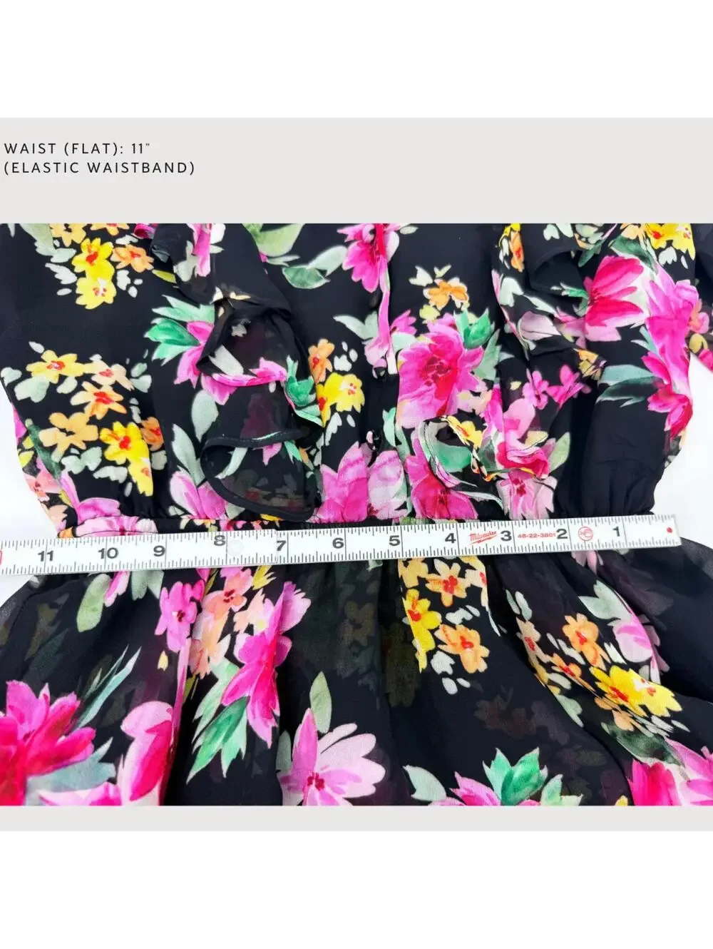 Yumi Kim Hailey Floral Mini Dress Black Silk Feel NWT M - Picture 7 of 9